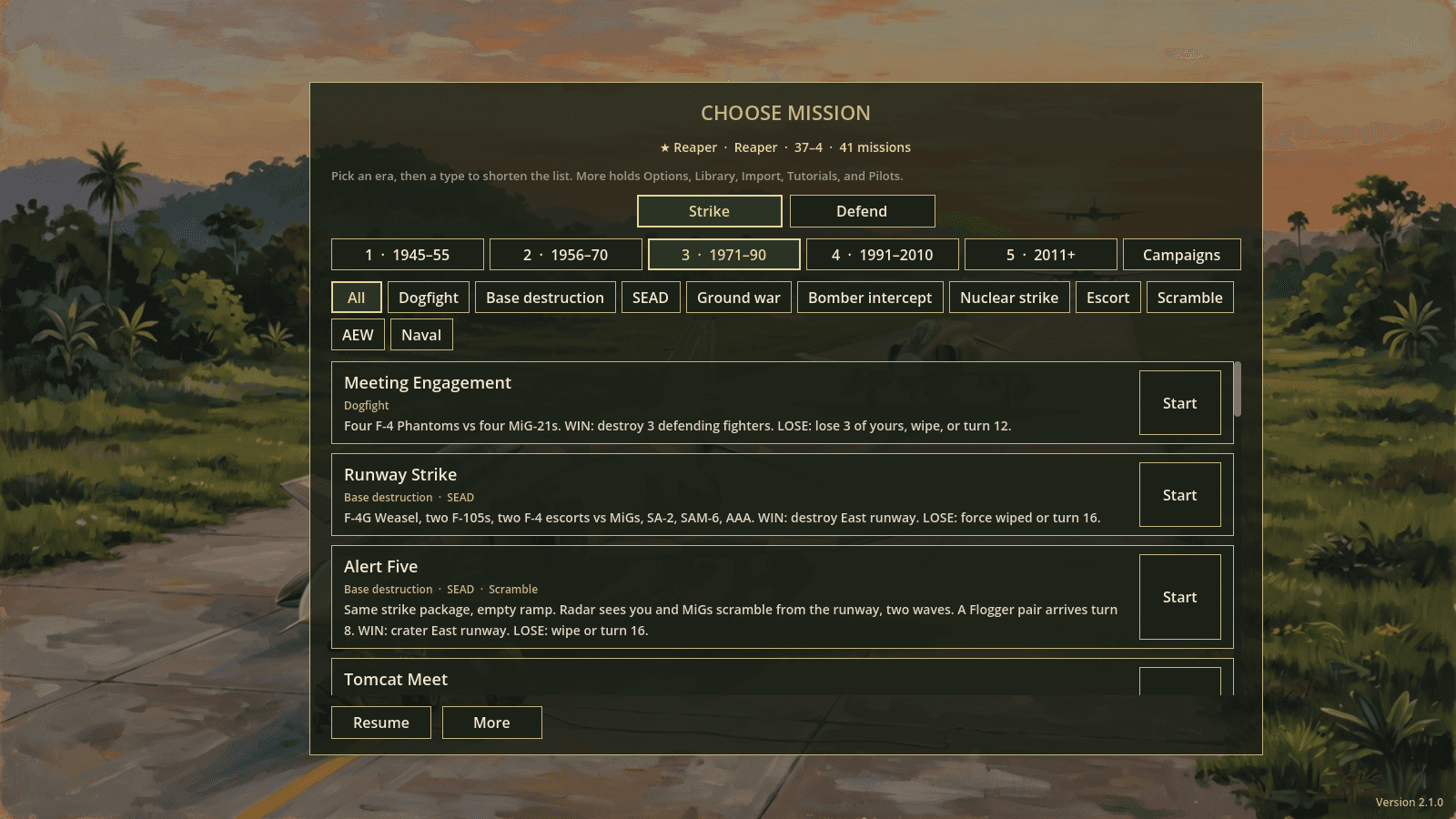 Tactical Fighter Battles — Briefing